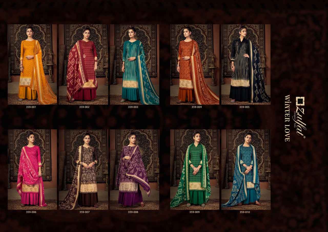 Zulfat Winter Love Pashmina Dress Material 10 pcs Catalogue