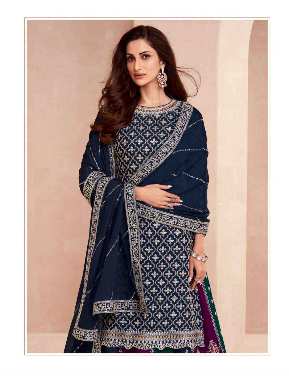 Aashirwad Gulkand Colors Dark Edition Readymade Chinon Silk Dress 3 pcs Catalogue