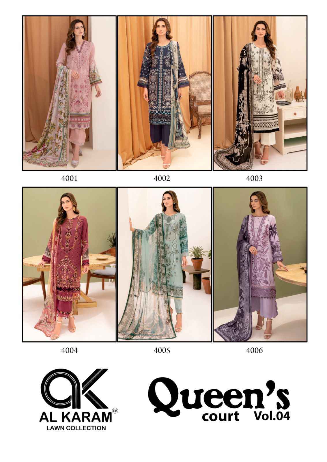 AL Karam Queens Court Vol 4 Cotton Dress Material 6 pcs Catalogue