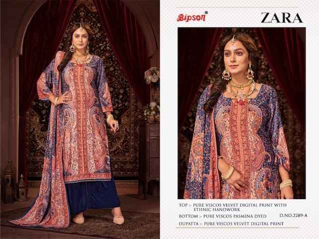 Bipson Zara 2289 Velvet Dress Material 4 pcs Catalogue