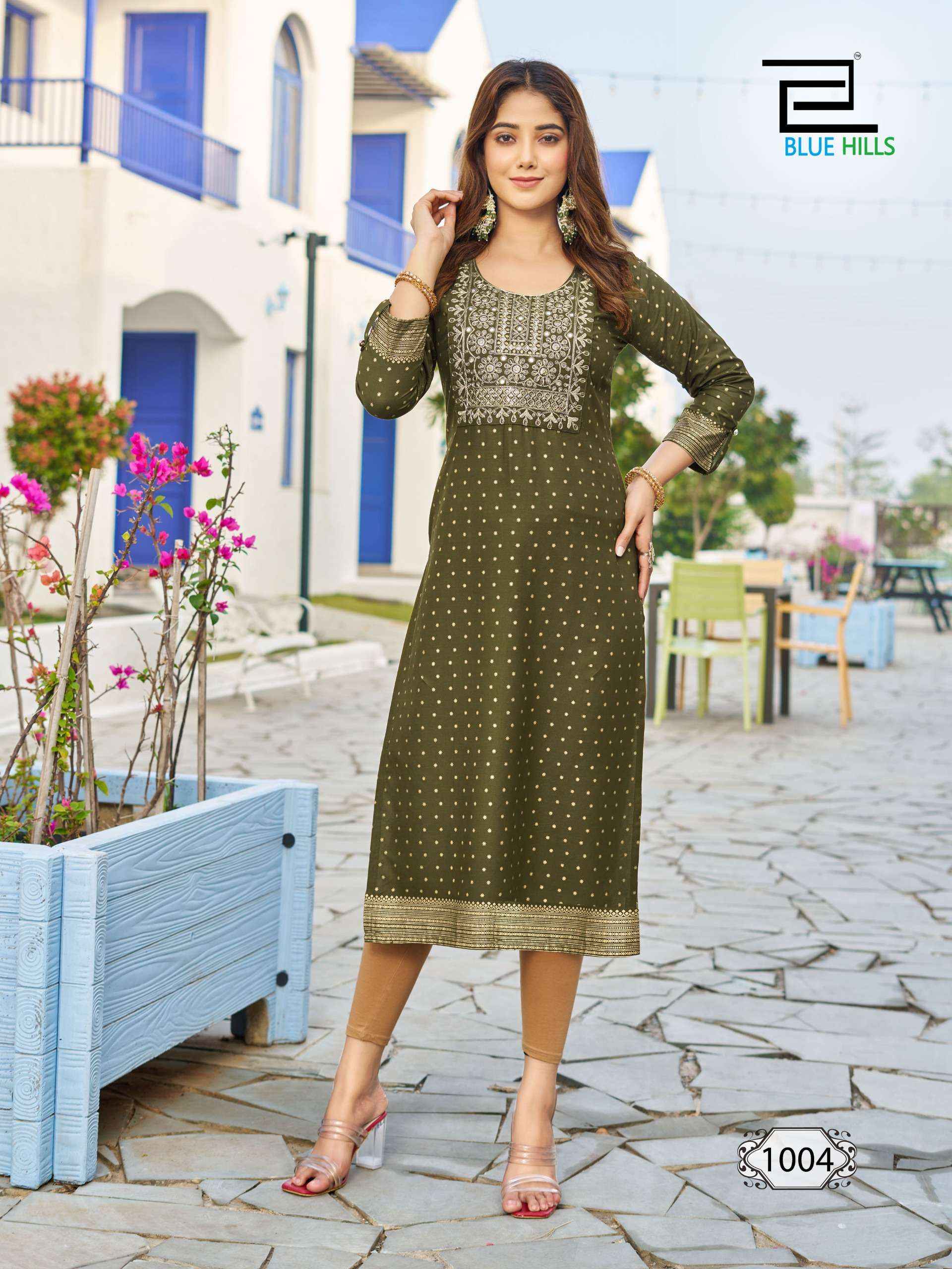 Blue Hills Classic Touch Rayon Kurti 8 pcs Catalogue