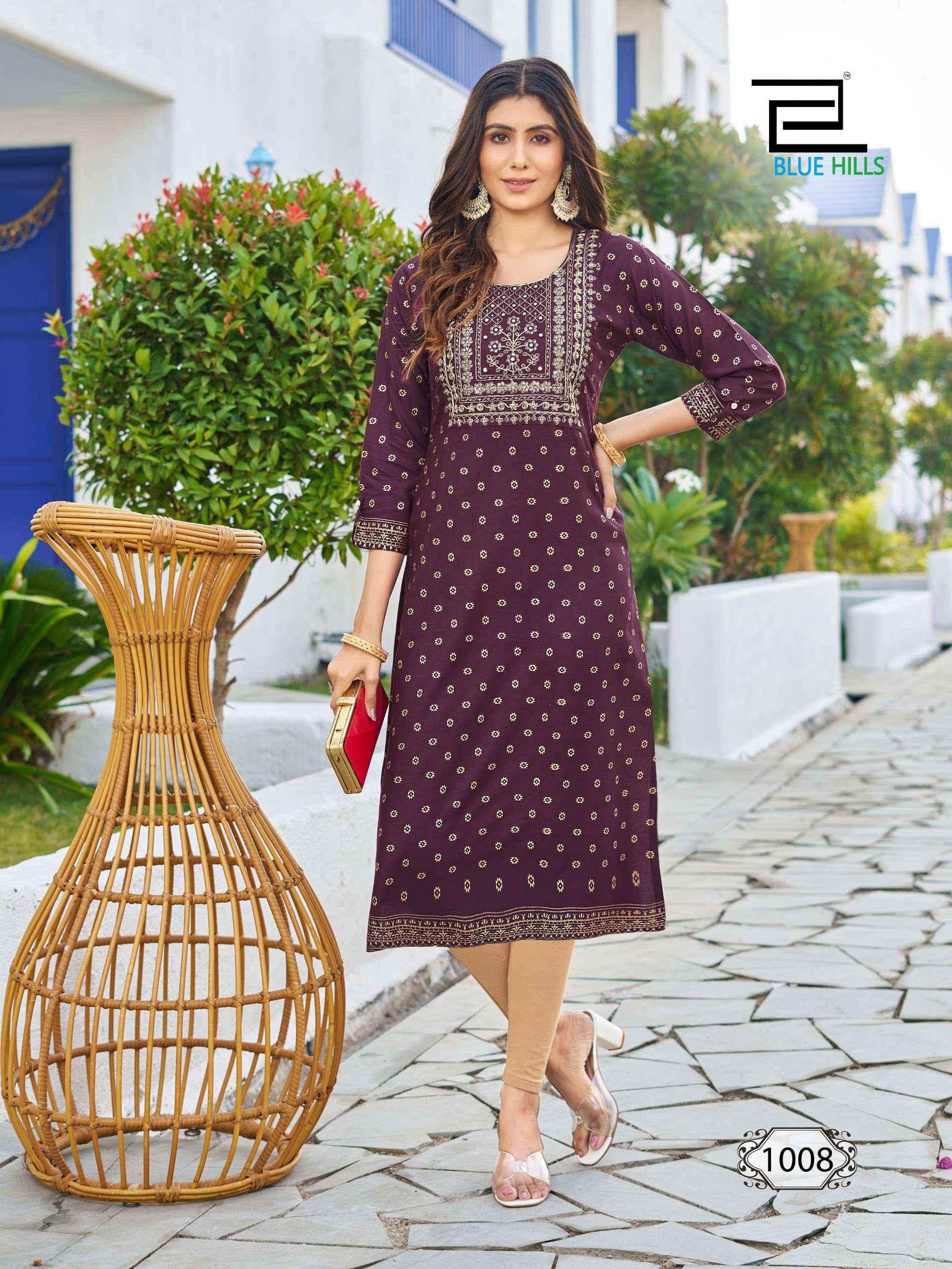 Blue Hills Classic Touch Rayon Kurti 8 pcs Catalogue