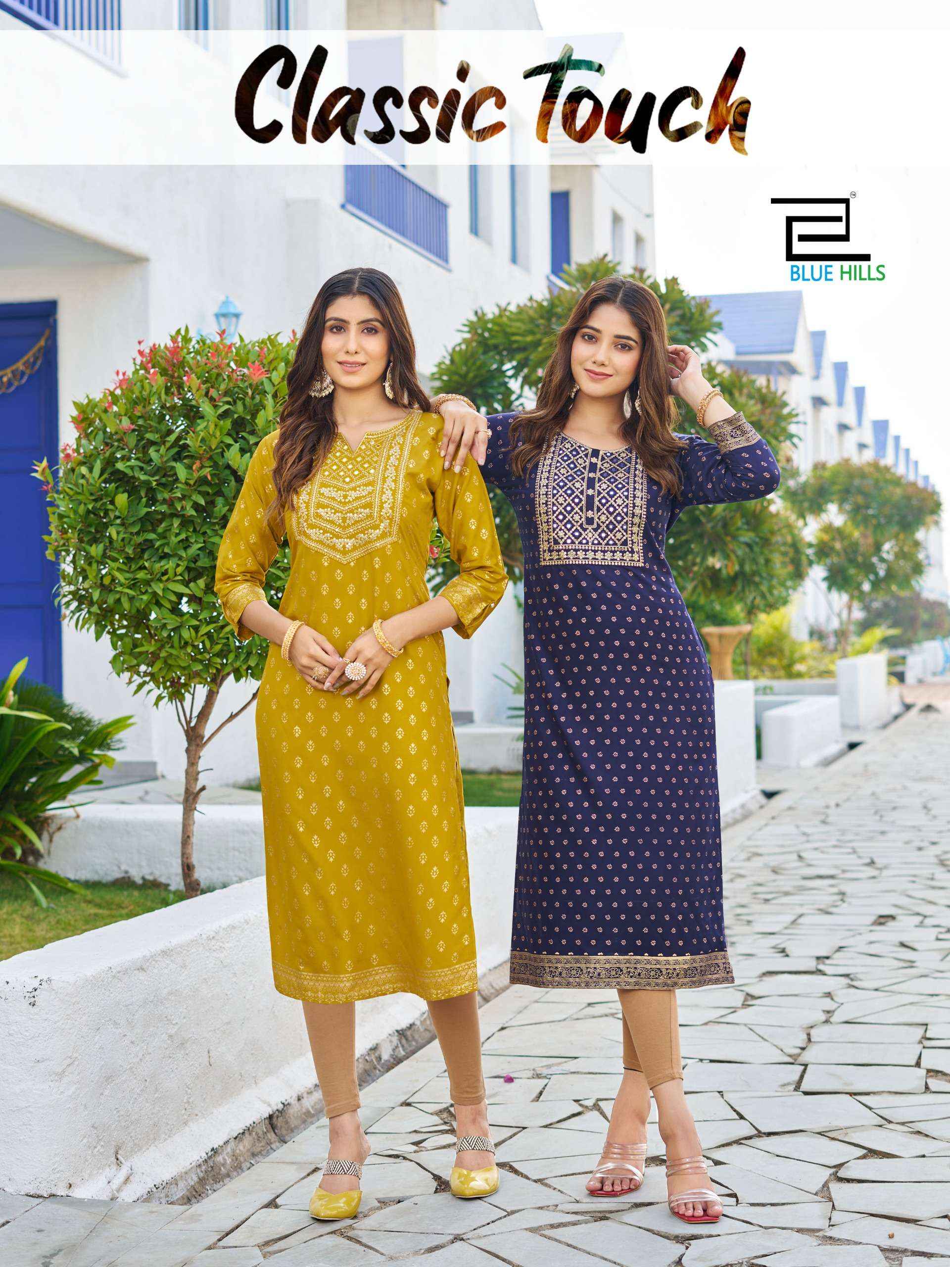 Blue Hills Classic Touch Rayon Kurti 8 pcs Catalogue