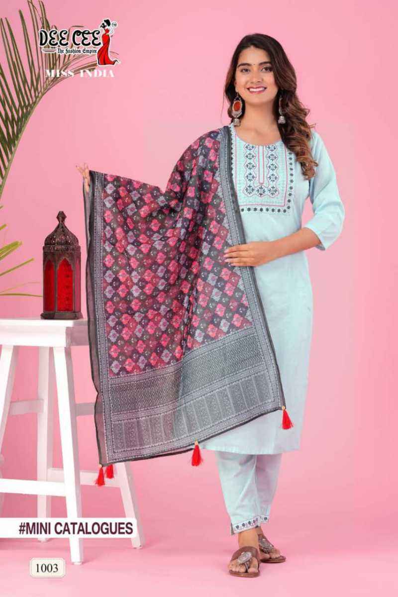 Dee Cee Miss India Readymade Cotton Dress 4 pcs Catalogue