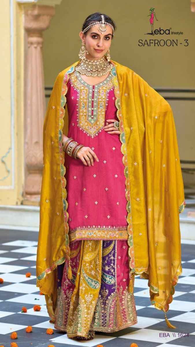 Eba Lifestyle Safroon Vol 3 Readymade Silk Dress 2 pcs Catalogue