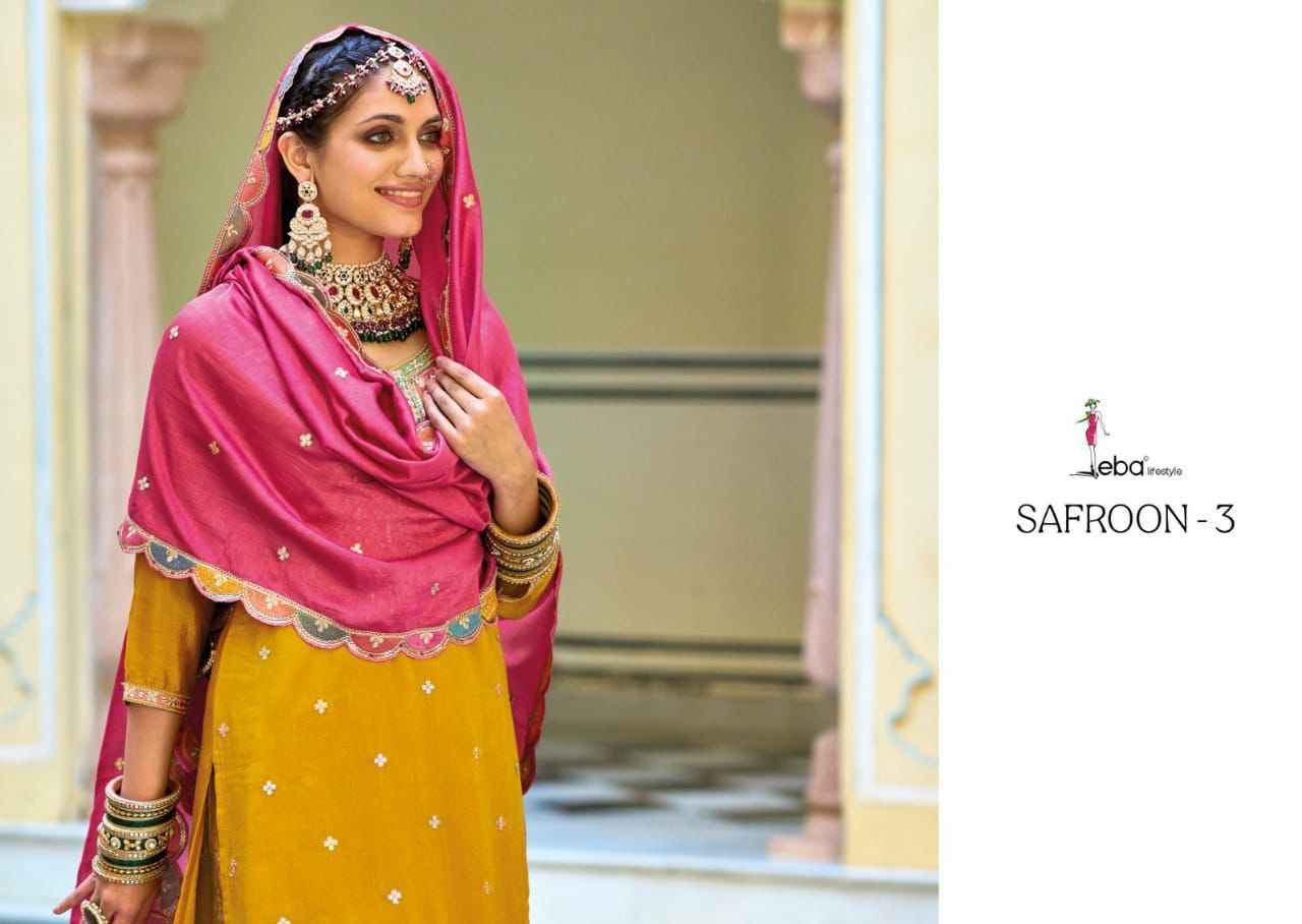 Eba Lifestyle Safroon Vol 3 Readymade Silk Dress 2 pcs Catalogue