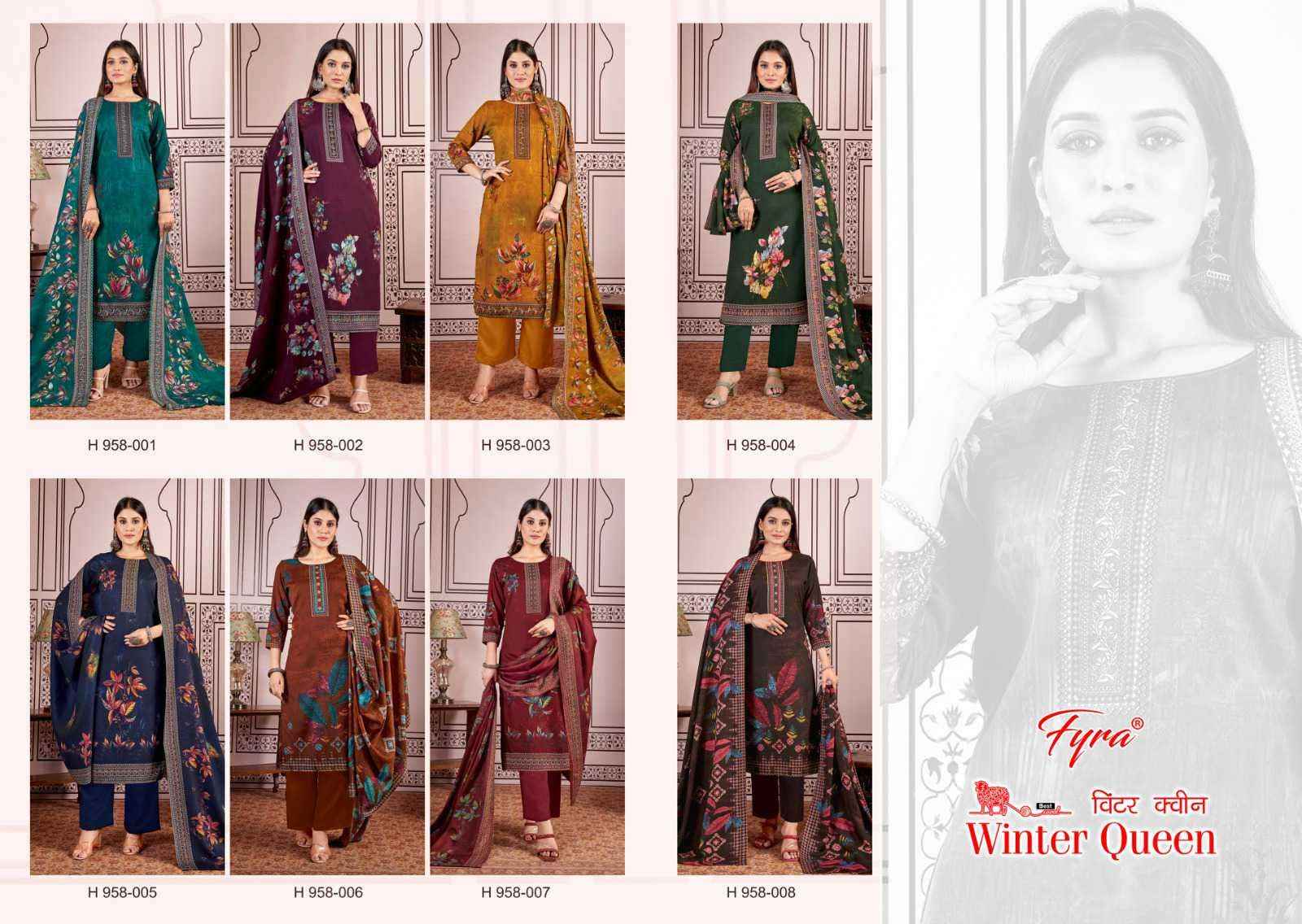 Fyra Winter Queen Pashmina Dress Material 8 pcs Catalogue