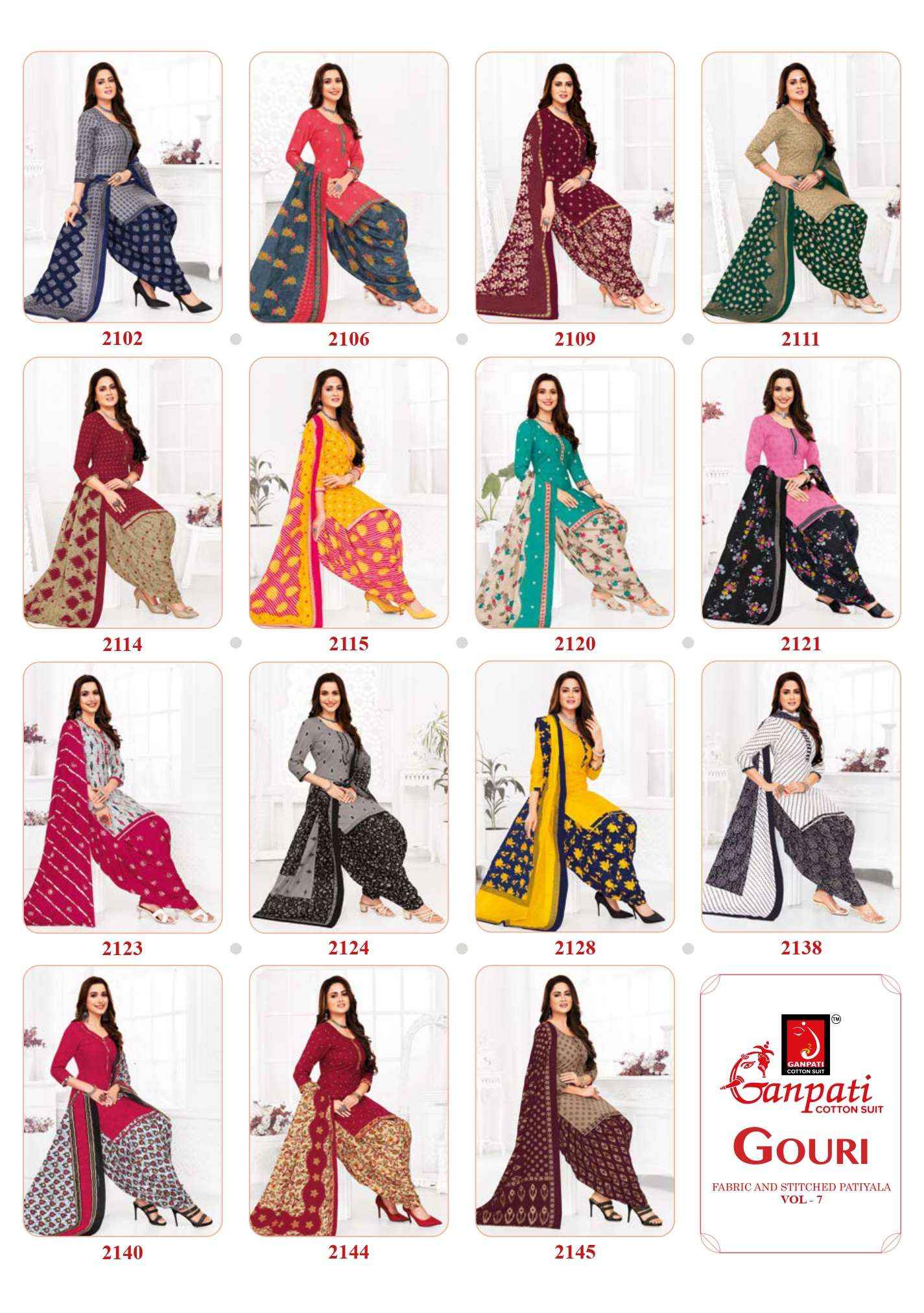 Ganpati Gouri Vol 7 Cotton Dress Material 15 pcs Catalogue