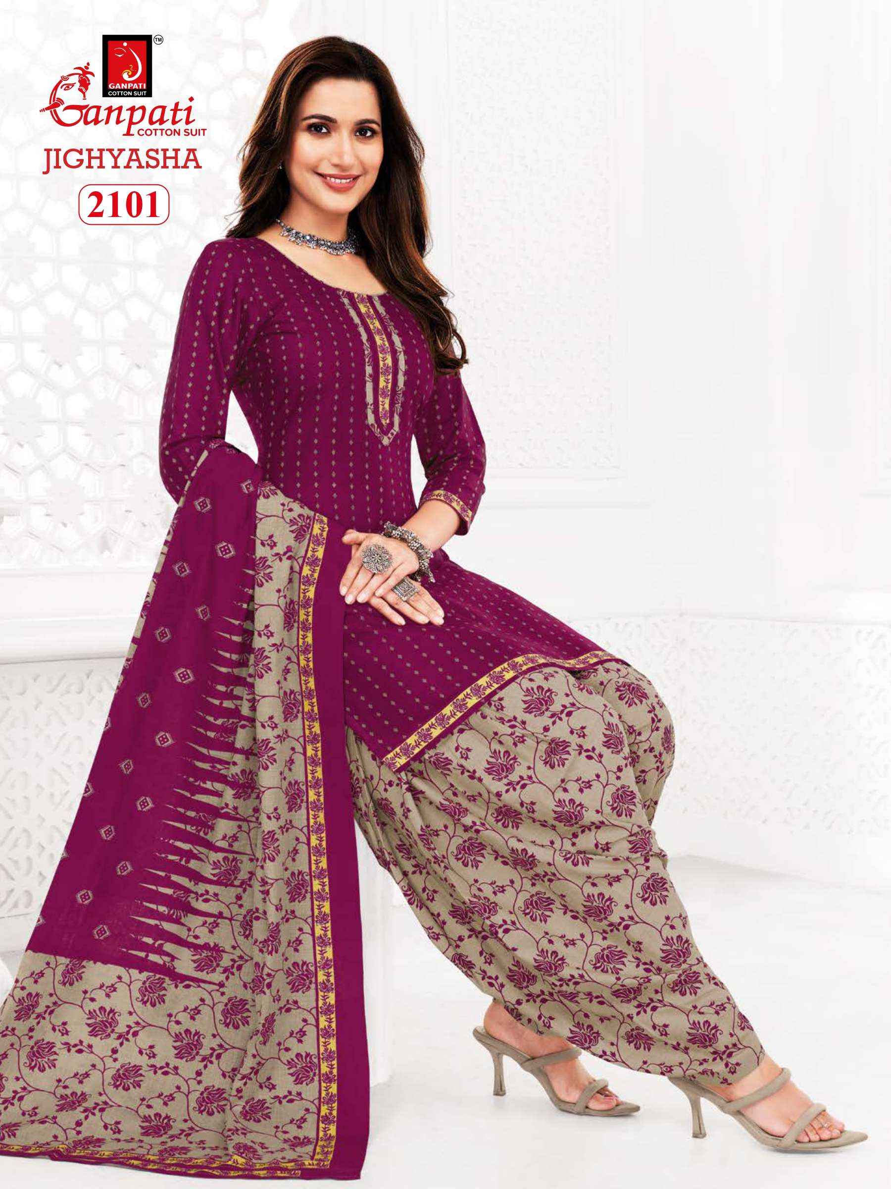 Ganpati Jighyasha Vol 21 Cotton Dress Material Wholesale Suits Online