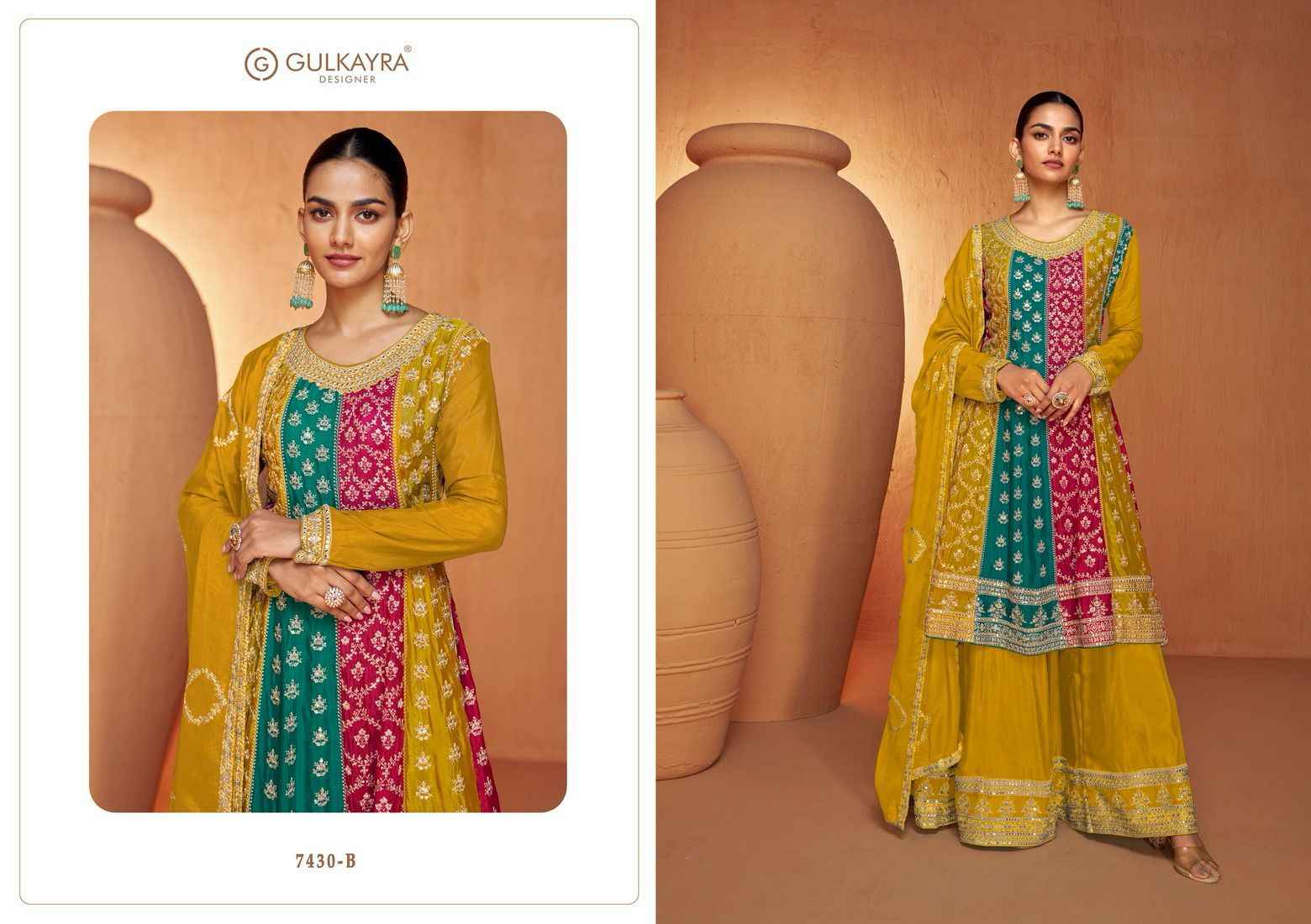 Gulkayra Designer Ruhi Readymade Chinon Dress 3 pcs Catalogue