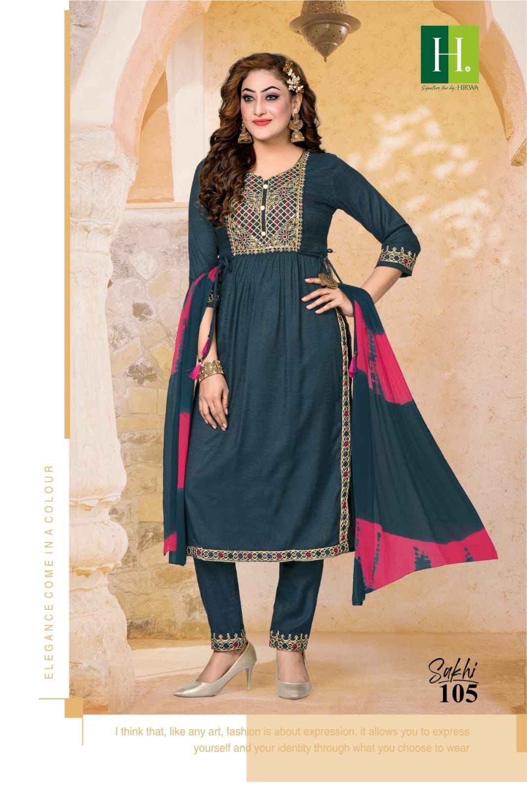 Hirwa Sakhi Rayon Slub Kurti Combo 7 pcs Catalogue