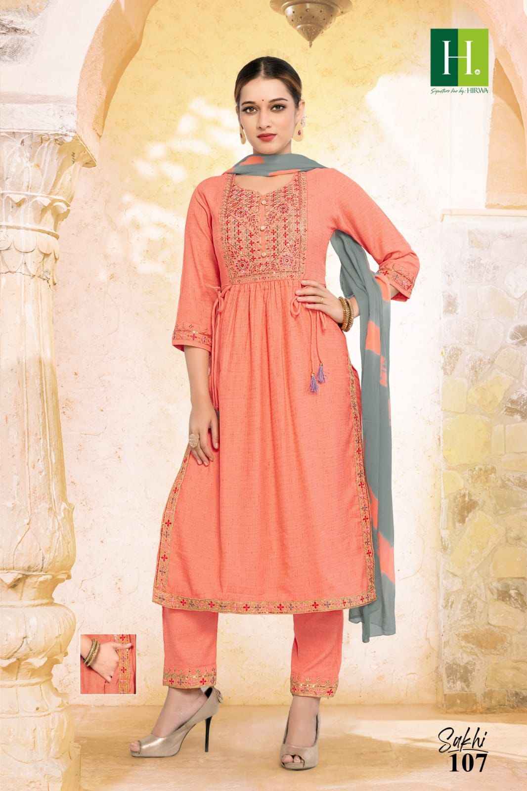 Hirwa Sakhi Rayon Slub Kurti Combo 7 pcs Catalogue