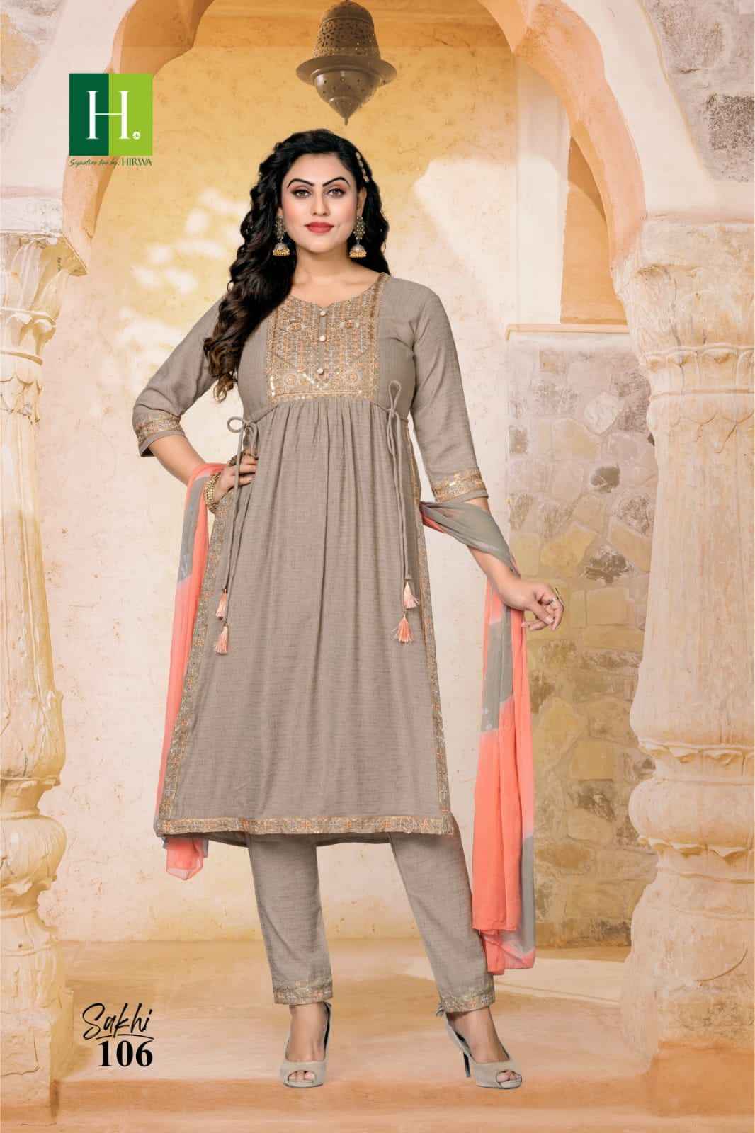 Hirwa Sakhi Rayon Slub Kurti Combo 7 pcs Catalogue