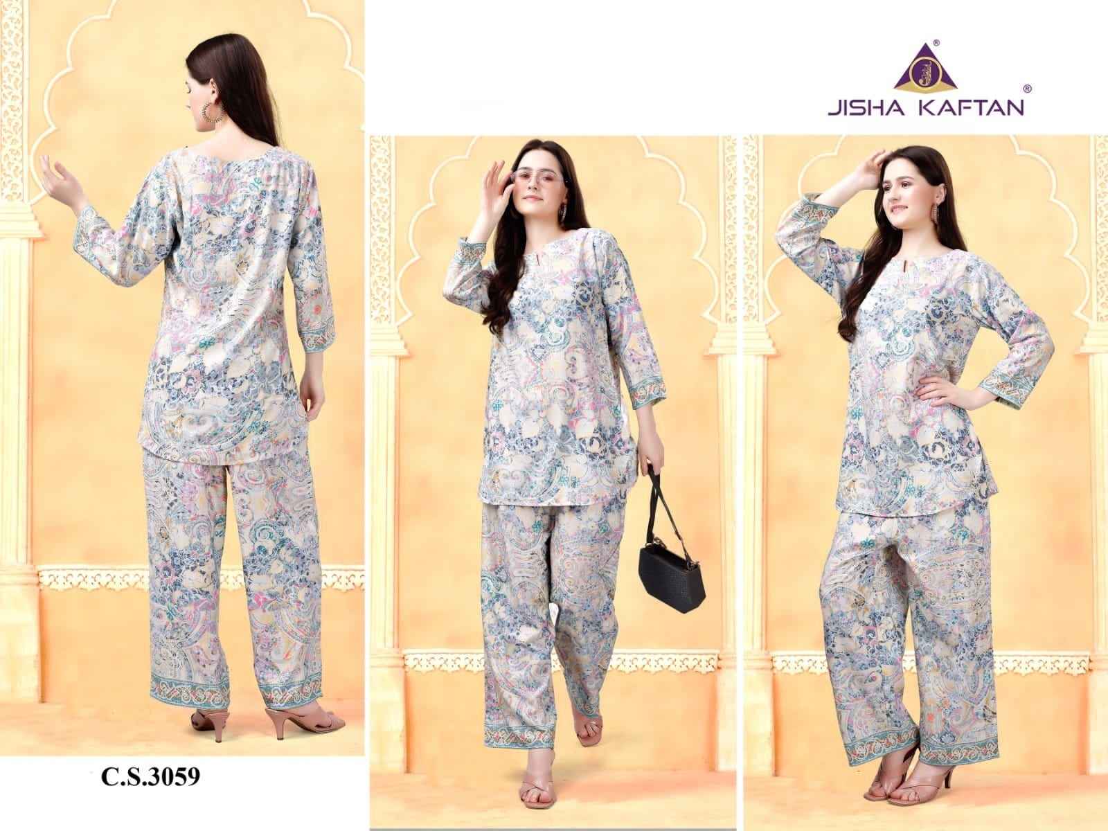 Jelite Jisha Kaftan Rayon Co-Ords Vol  2 Rayon Coord Set 6 pcs Catalogue