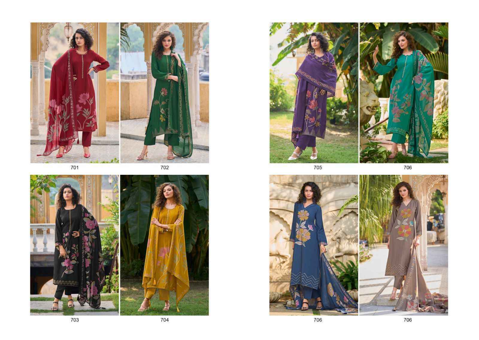 Kilory Trendz Zarina Vol 2 Viscose Dress Material 8 pcs Catalogue