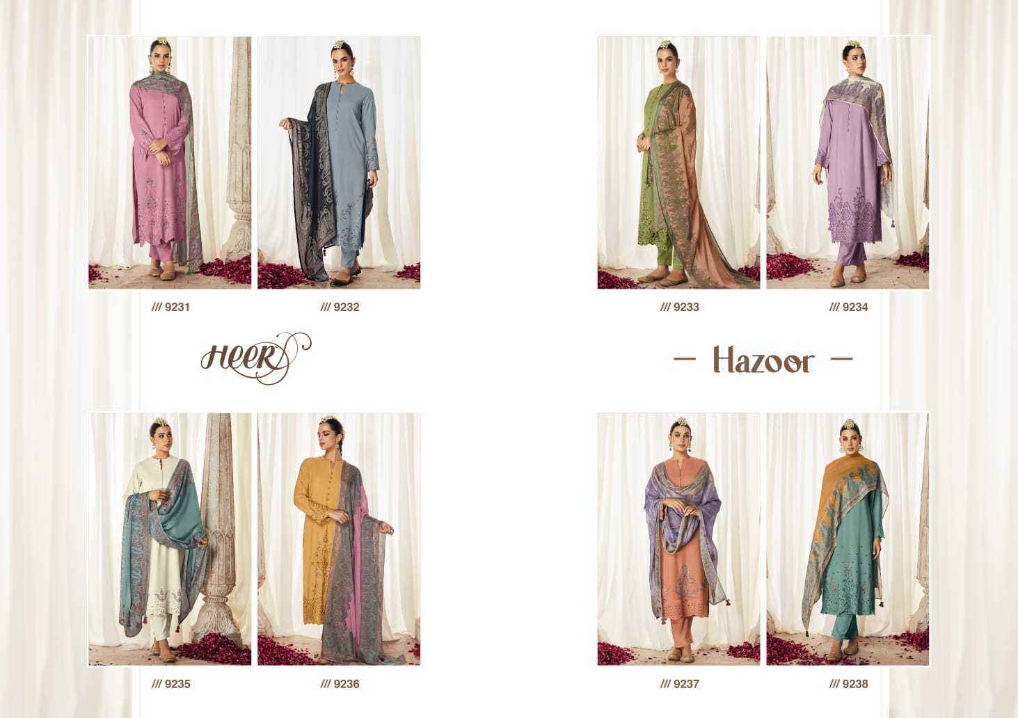 Kimora Heer Hazoor Silk Dress Material 8 pcs Catalogue