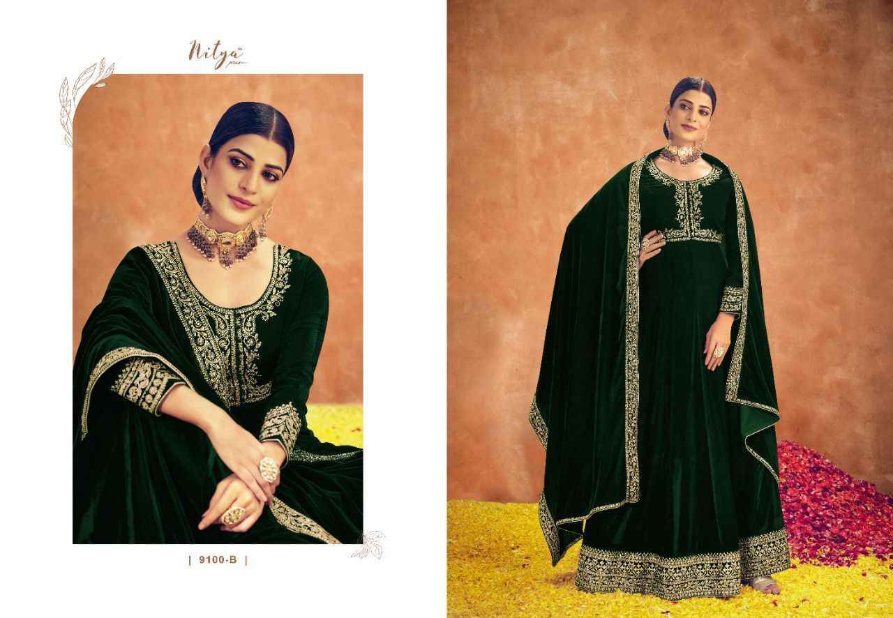 LT Nitya Parisha Velvet Dress Material 5 pcs Catalogue