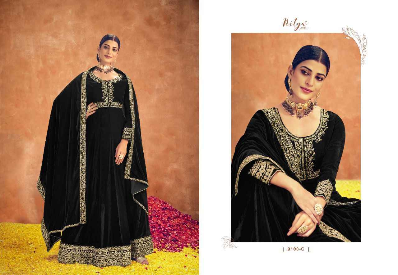 LT Nitya Parisha Velvet Dress Material 5 pcs Catalogue
