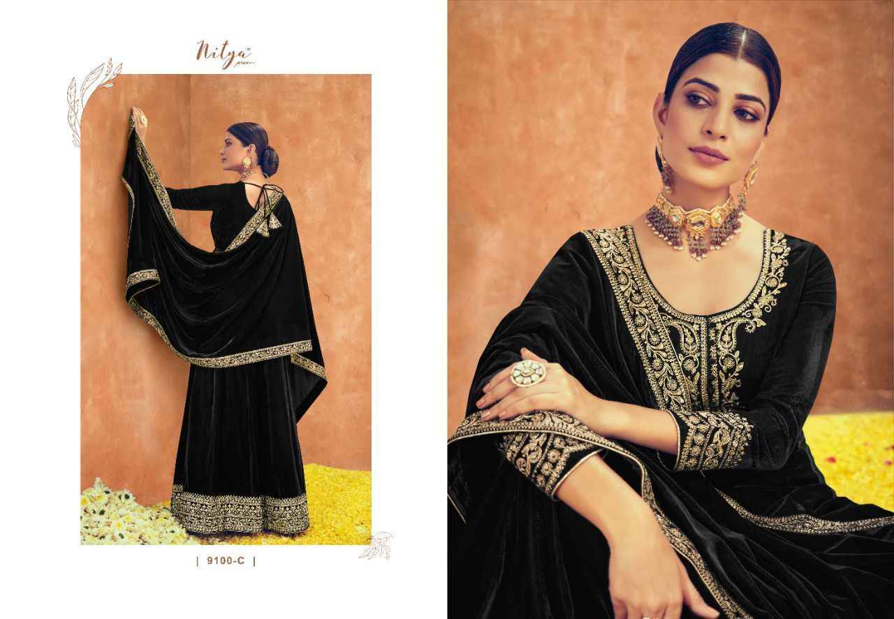 LT Nitya Parisha Velvet Dress Material 5 pcs Catalogue