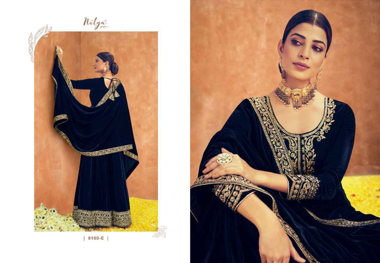 LT Nitya Parisha Velvet Dress Material 5 pcs Catalogue