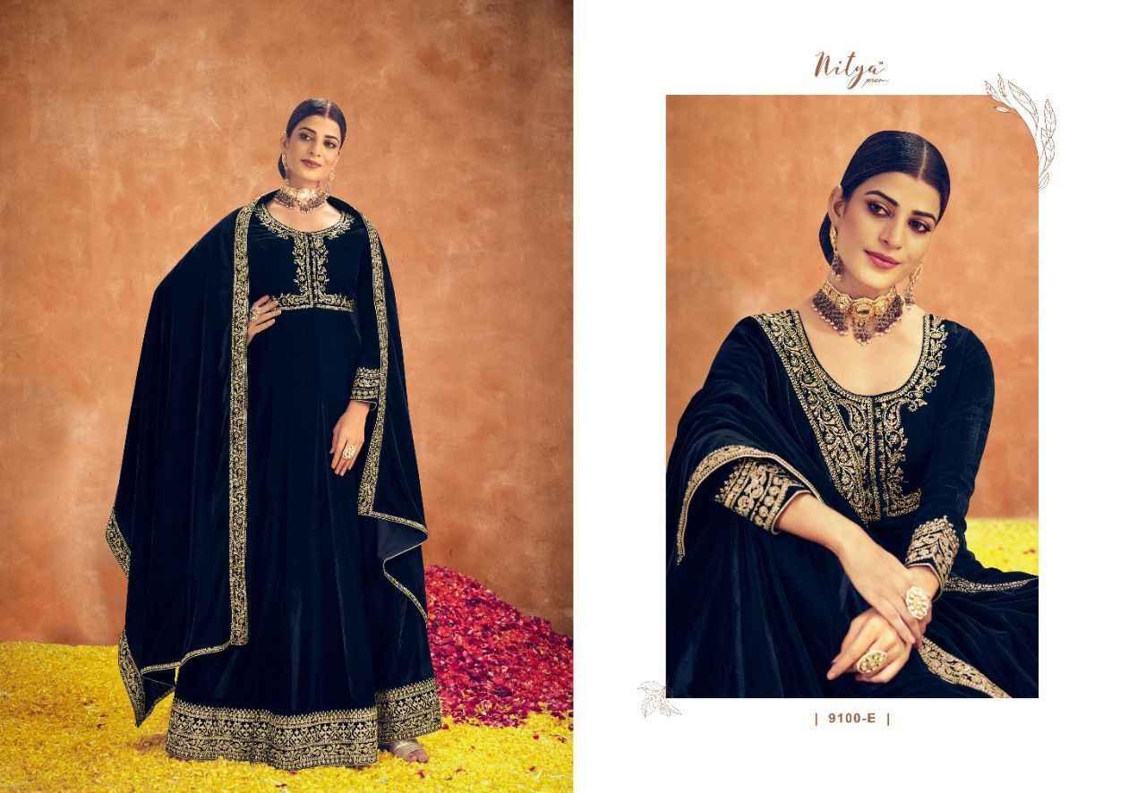 LT Nitya Parisha Velvet Dress Material 5 pcs Catalogue