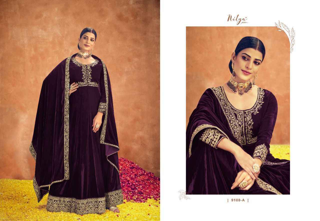LT Nitya Parisha Velvet Dress Material 5 pcs Catalogue