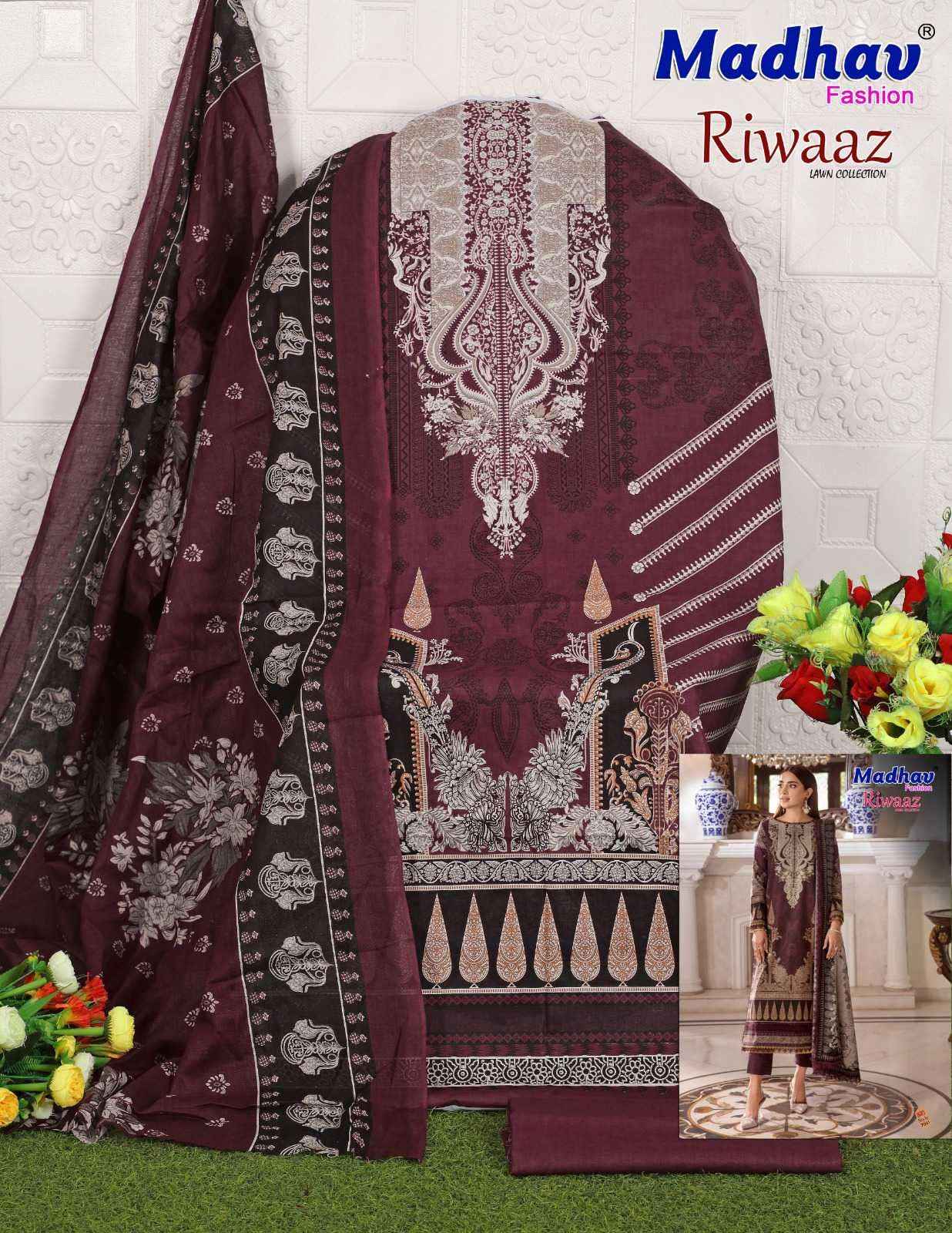 Madhav Fashion Riwaaz Vol 7 Lawn Cotton Dress Material 6 pcs