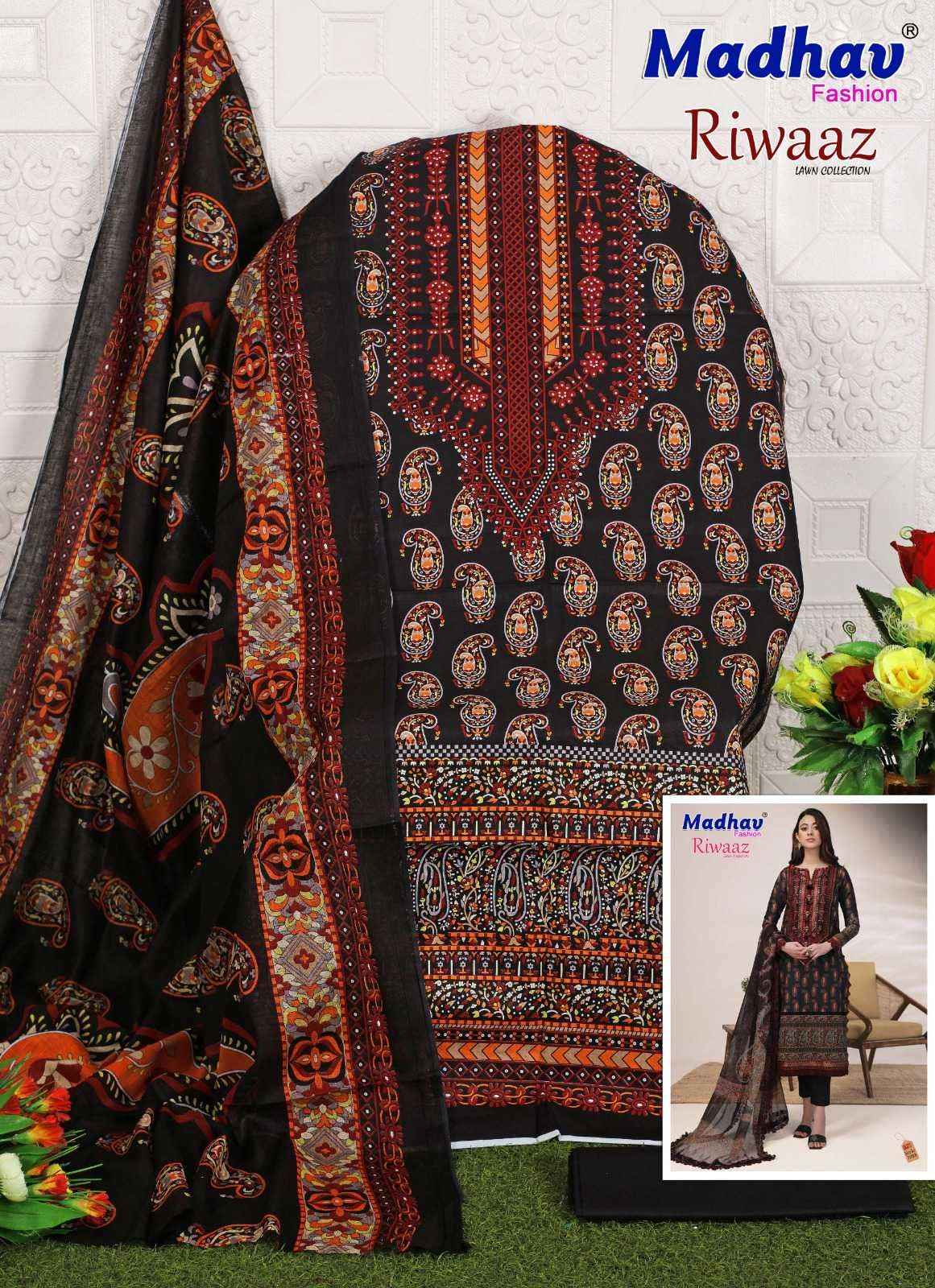 Madhav Fashion Riwaaz Vol 7 Lawn Cotton Dress Material 6 pcs