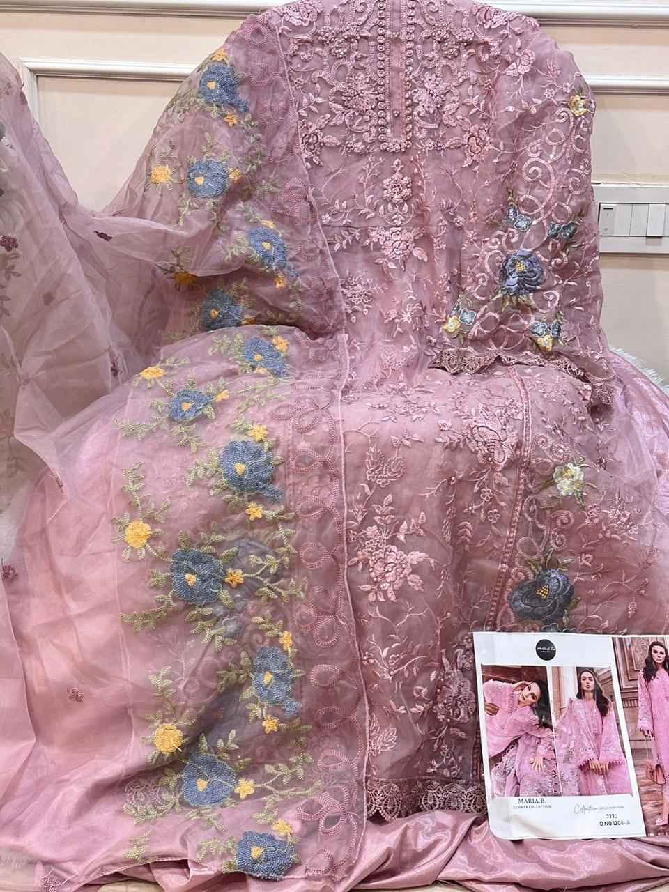 Mehboob Tex D No 1208 Organza Dress Material 4 pcs Catalogue