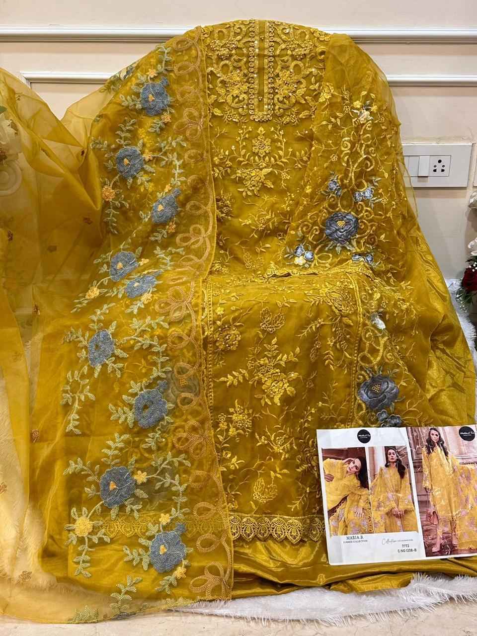 Mehboob Tex D No 1208 Organza Dress Material 4 pcs Catalogue