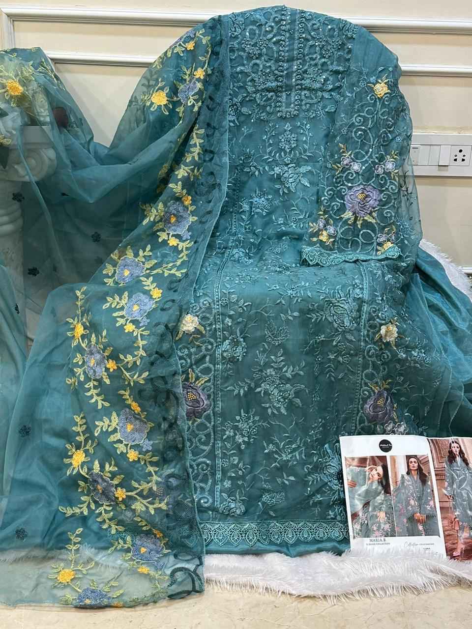 Mehboob Tex D No 1208 Organza Dress Material 4 pcs Catalogue
