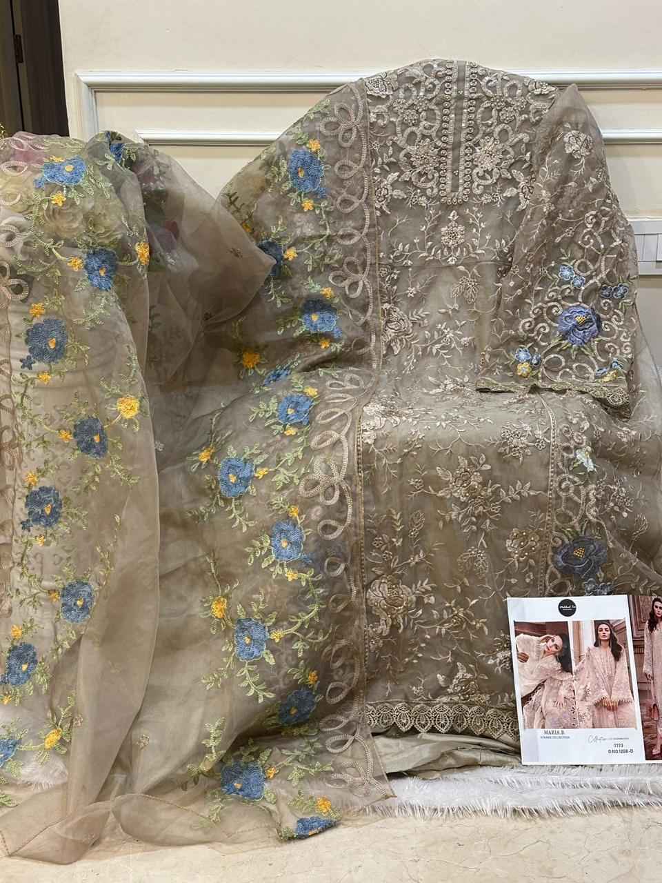 Mehboob Tex D No 1208 Organza Dress Material 4 pcs Catalogue