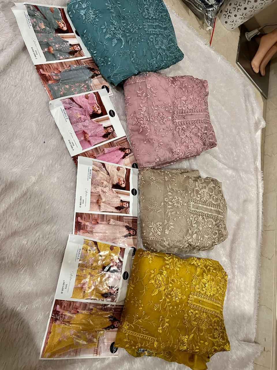 Mehboob Tex D No 1208 Organza Dress Material 4 pcs Catalogue