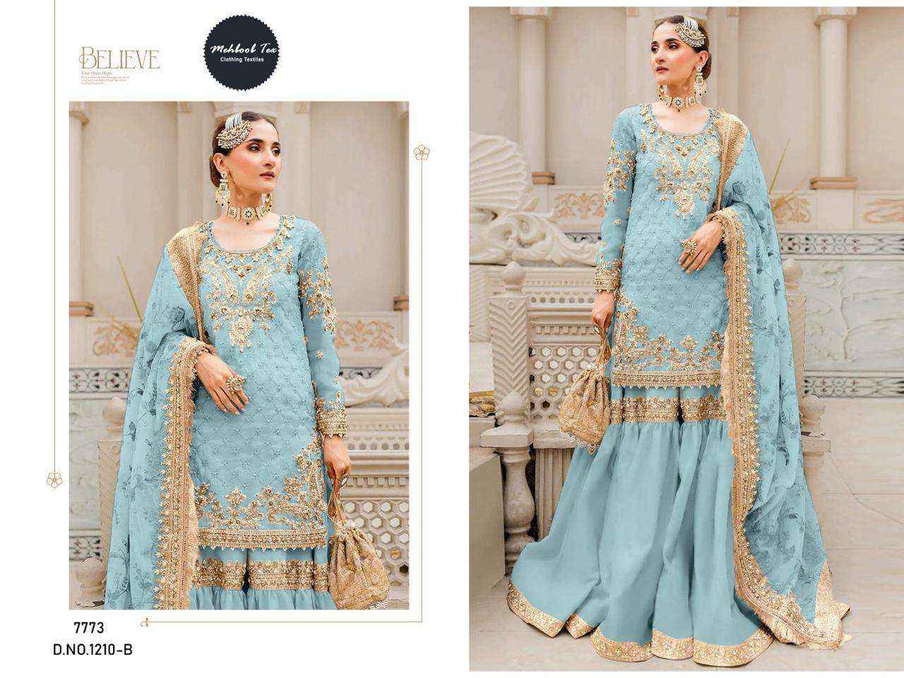 Mehboob Tex D No 1210 Georgette Dress Material 4 pcs Catalogue