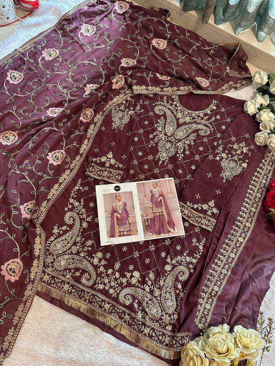 Mehboob Tex D No 1210 Georgette Dress Material 4 pcs Catalogue
