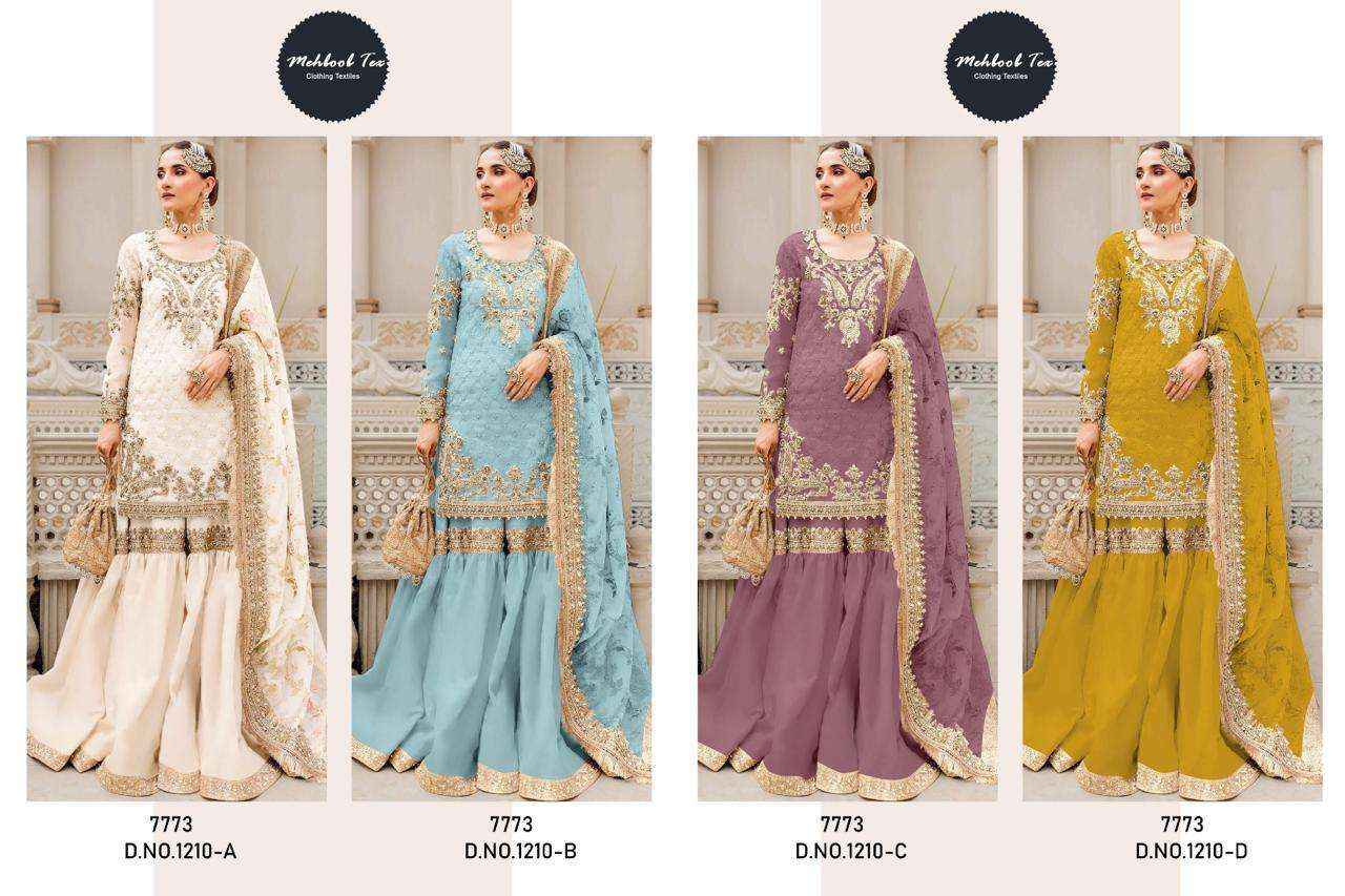 Mehboob Tex D No 1210 Georgette Dress Material 4 pcs Catalogue