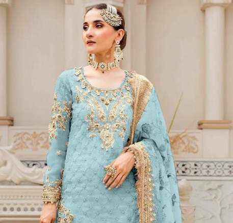 Mehboob Tex D No 1210 Georgette Dress Material 4 pcs Catalogue