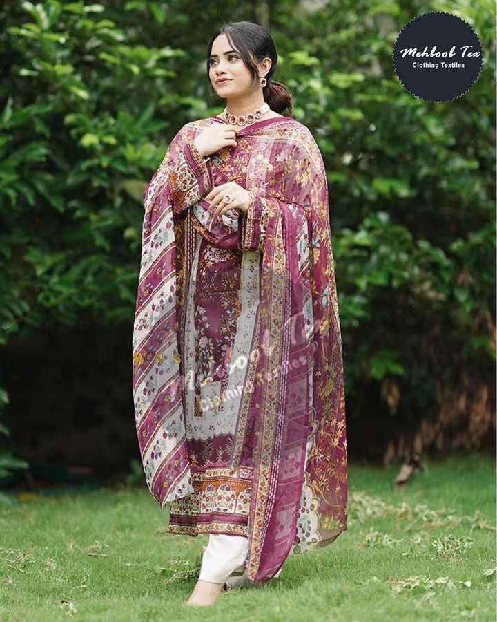 Mehboob Tex D No 1217 Cotton Dress Material 3 pcs Catalogue