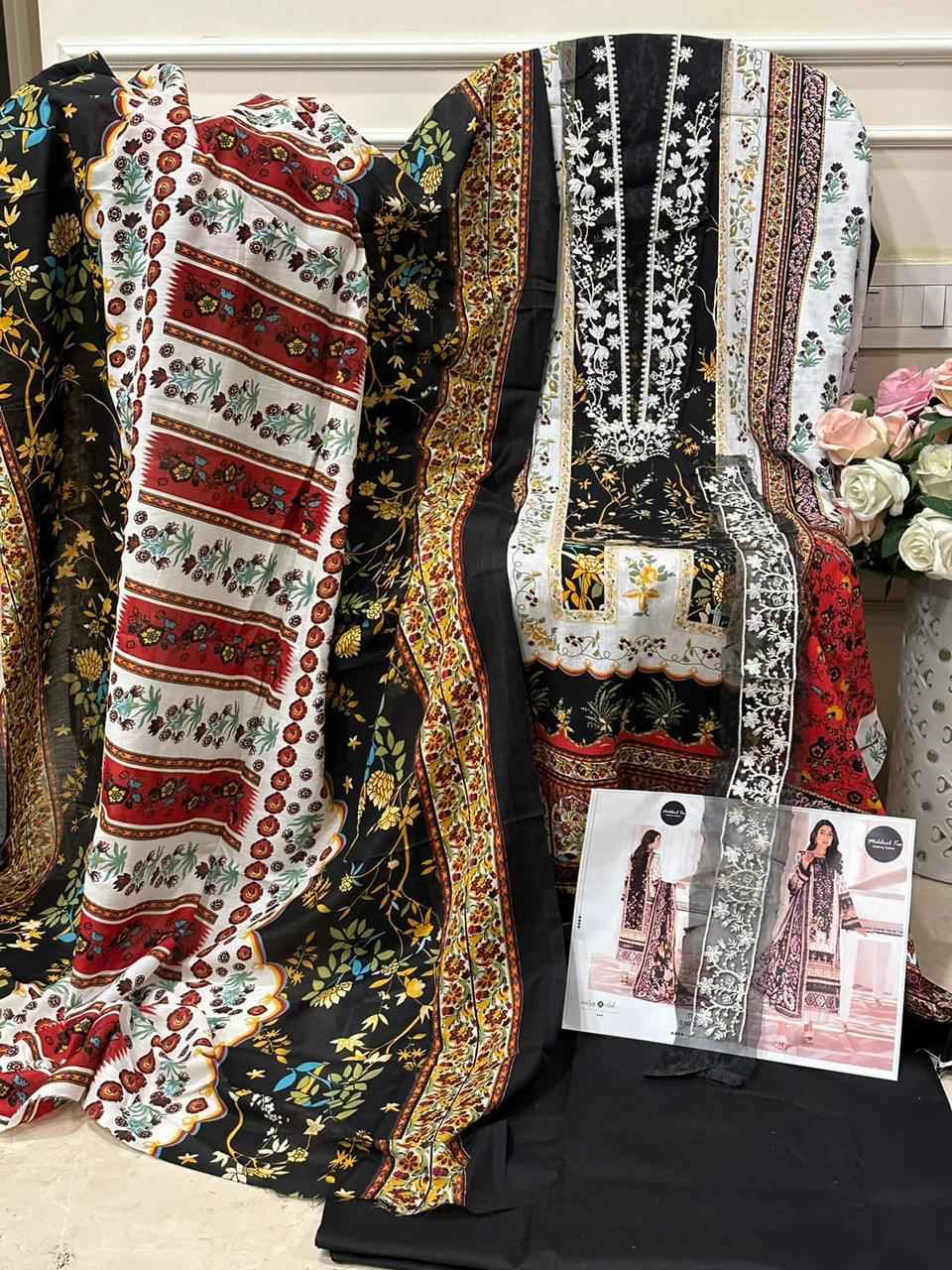 Mehboob Tex D No 1217 Cotton Dress Material 3 pcs Catalogue