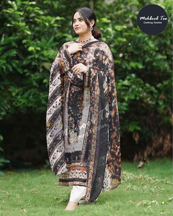 Mehboob Tex D No 1217 Cotton Dress Material 3 pcs Catalogue
