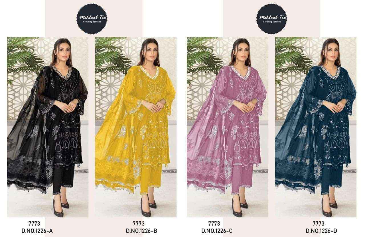 Mehboob Tex D No 1226 Georgette Dress Material 4 pcs Catalogue