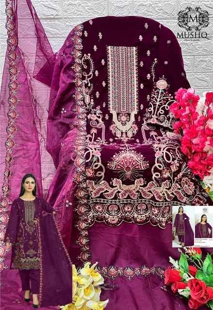 Mushq M 280 Velvet Dress Material 3 pcs Catalogue
