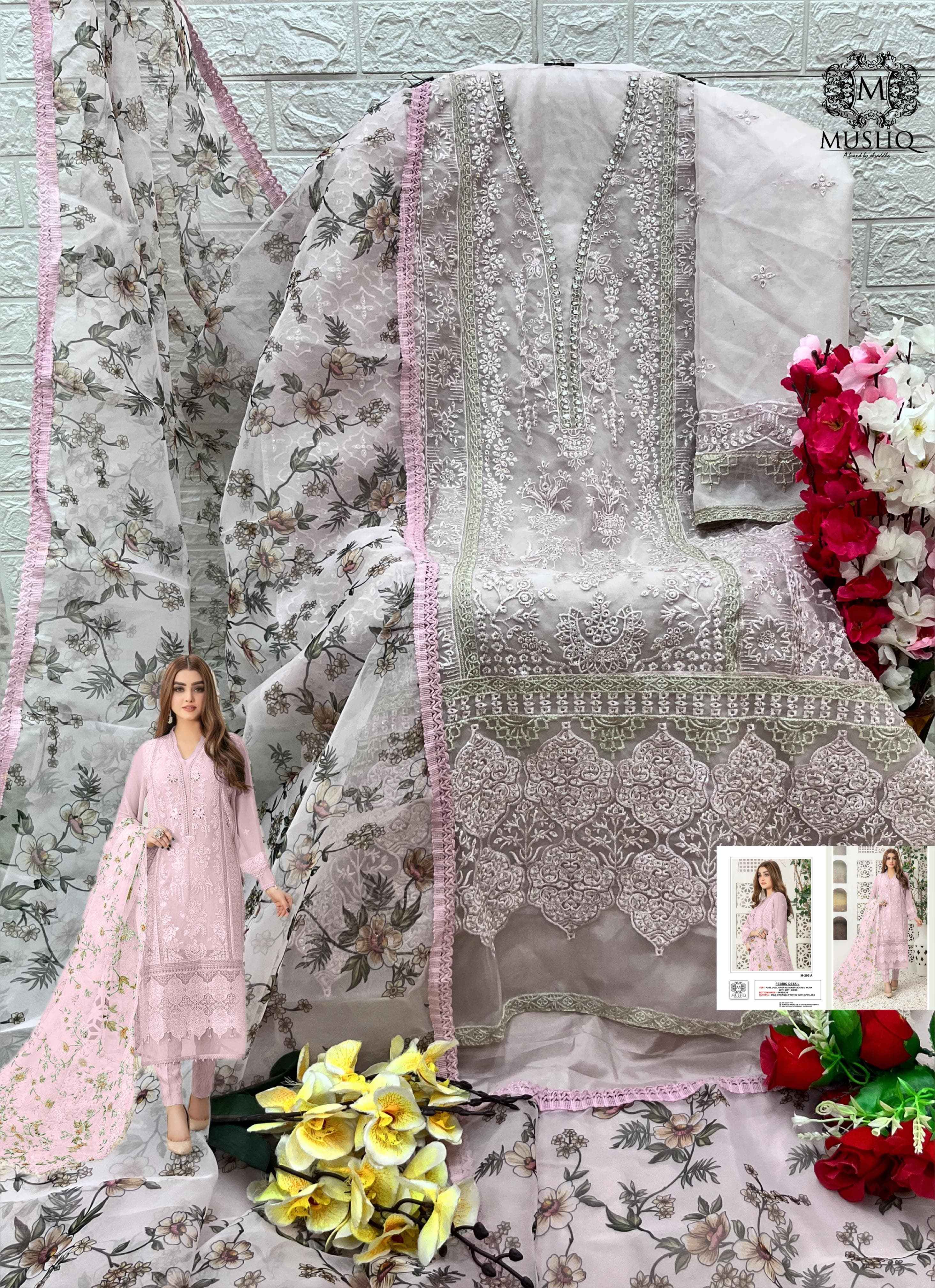 Mushq M 295 Organza Dress 3 pcs Catalogue