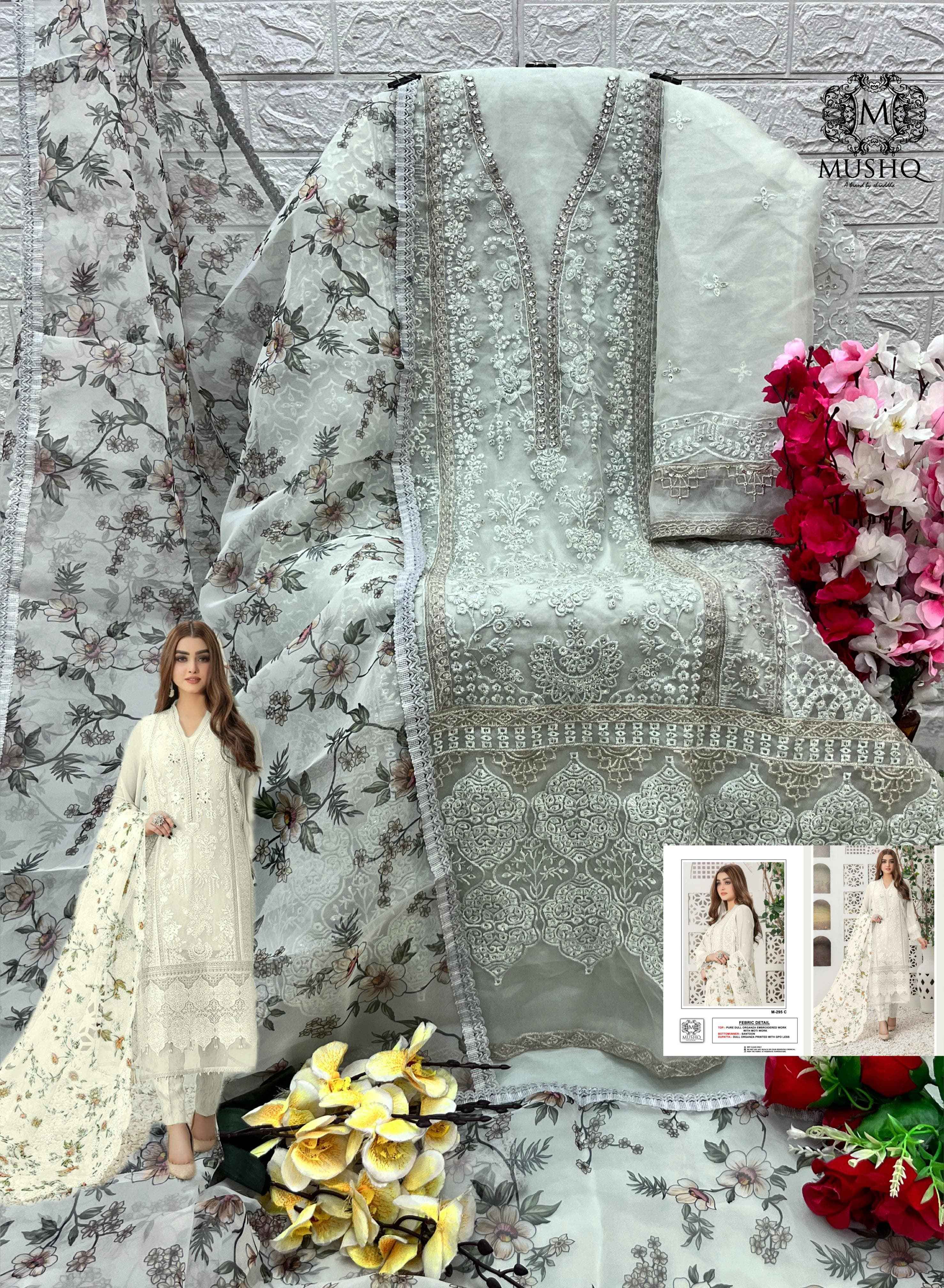 Mushq M 295 Organza Dress 3 pcs Catalogue