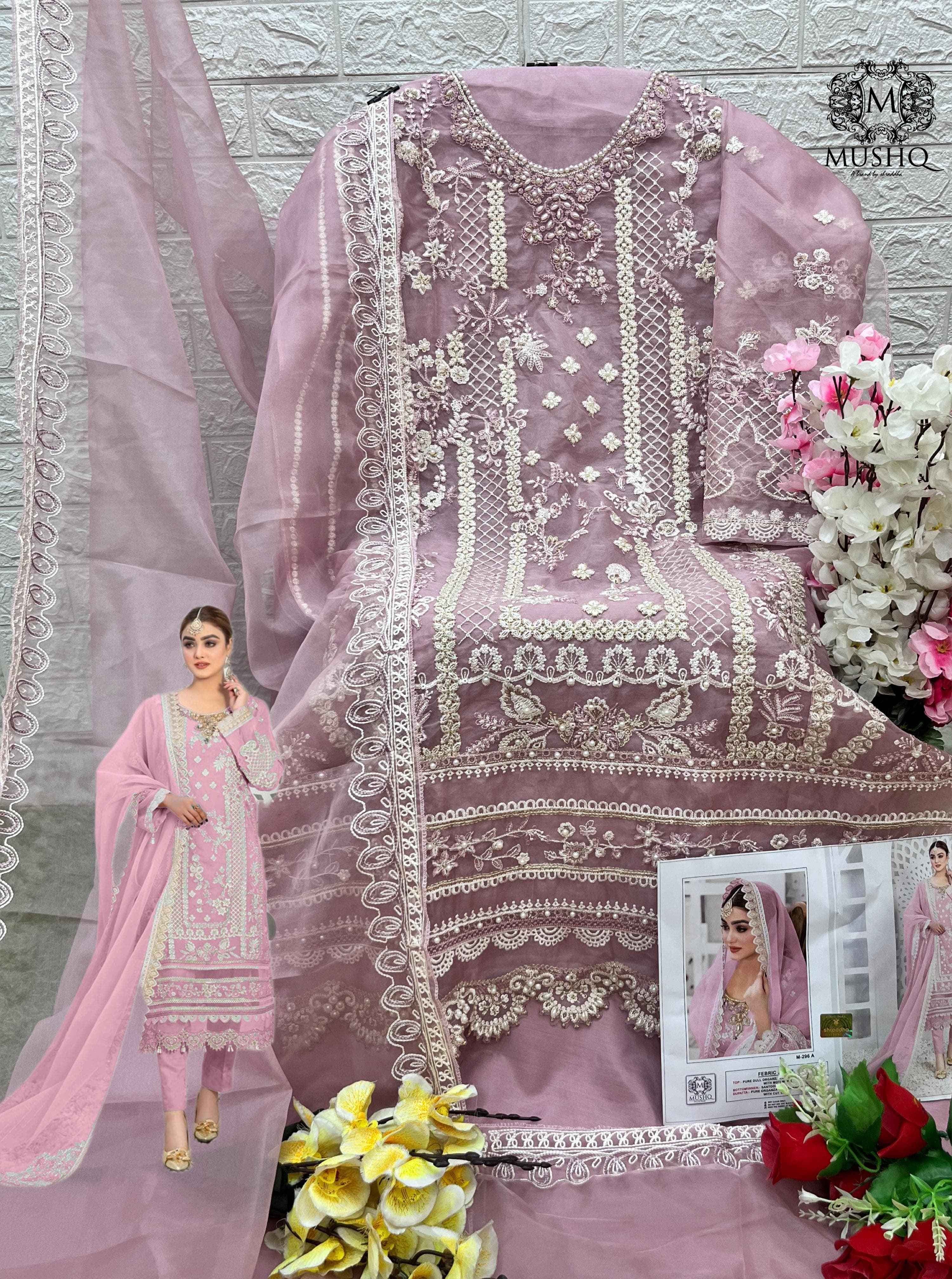 Mushq M 296 Organza Dress 4 pcs Catalogue