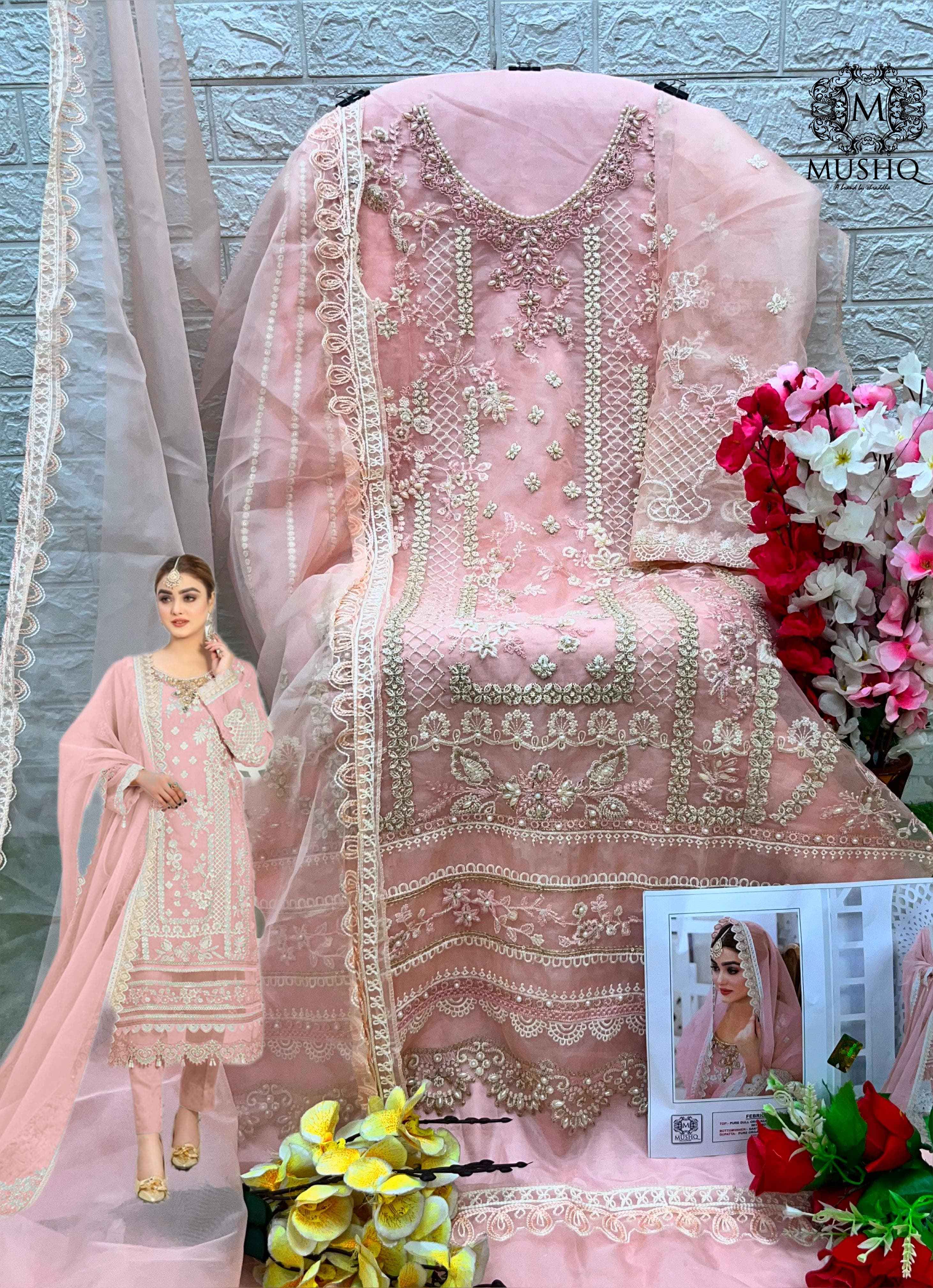 Mushq M 296 Organza Dress 4 pcs Catalogue