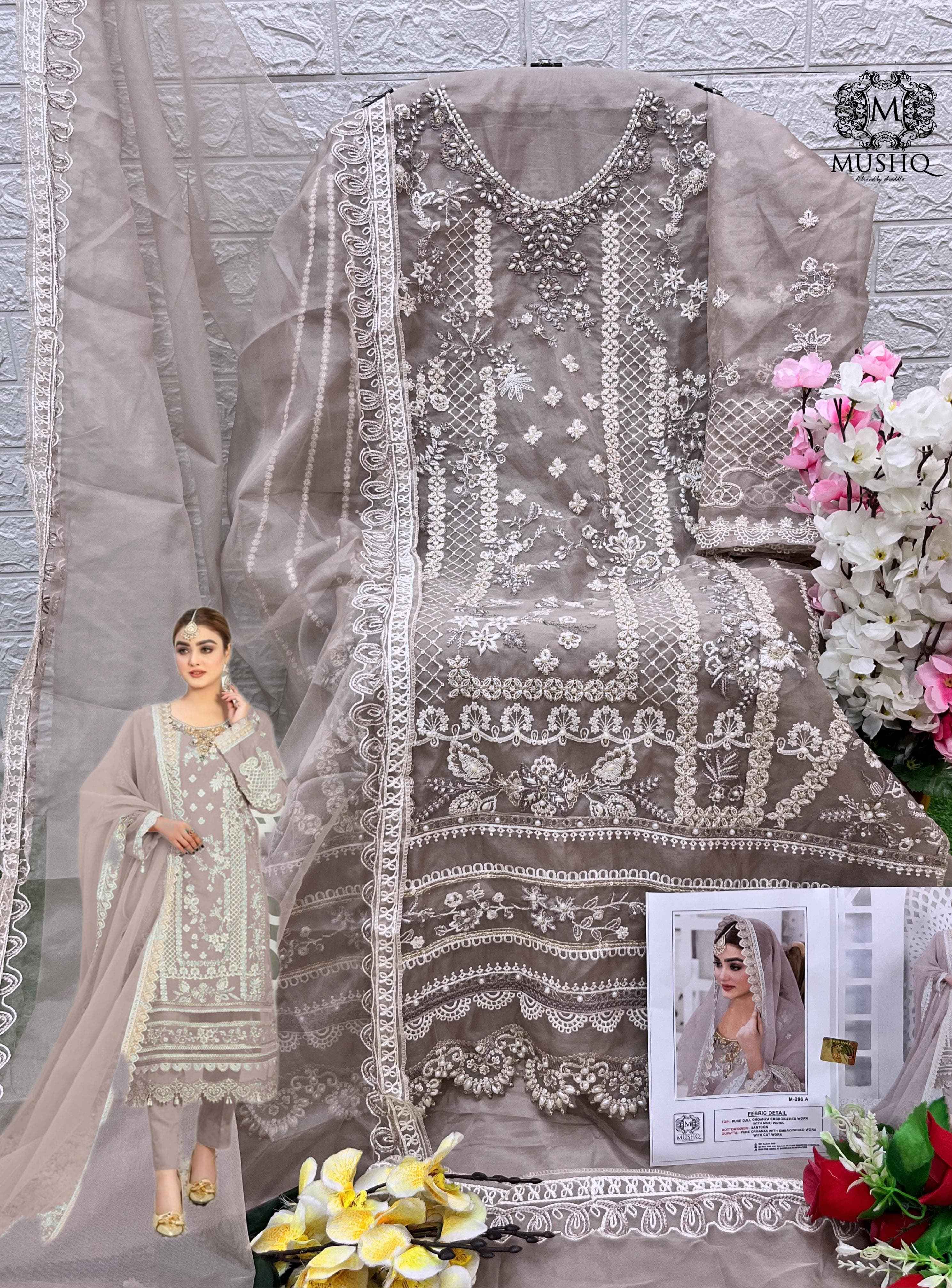 Mushq M 296 Organza Dress 4 pcs Catalogue