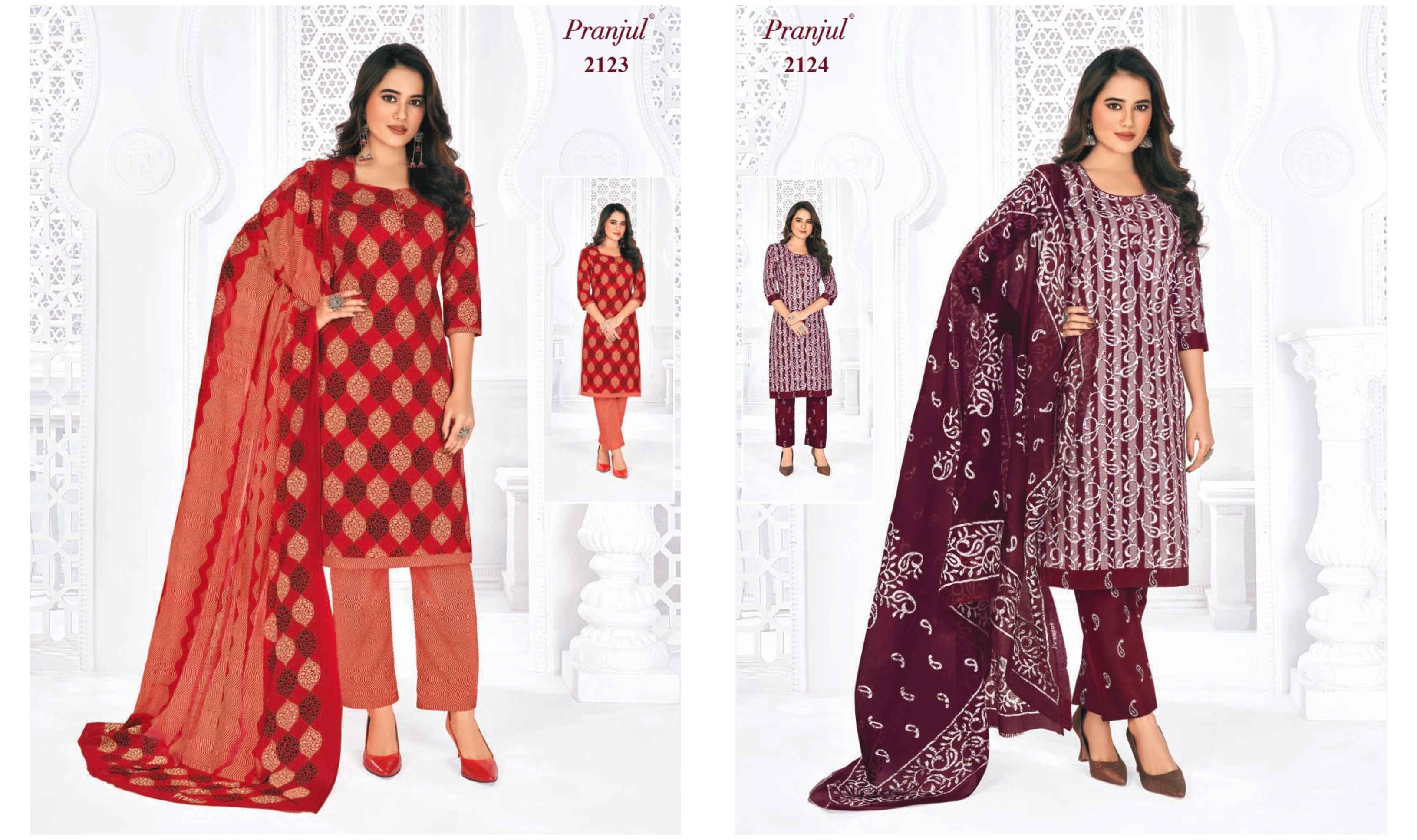 Buy Pranjul cotton unstitched dress material 2821 Online at Low Prices in  India at Bigdeals24x7.com