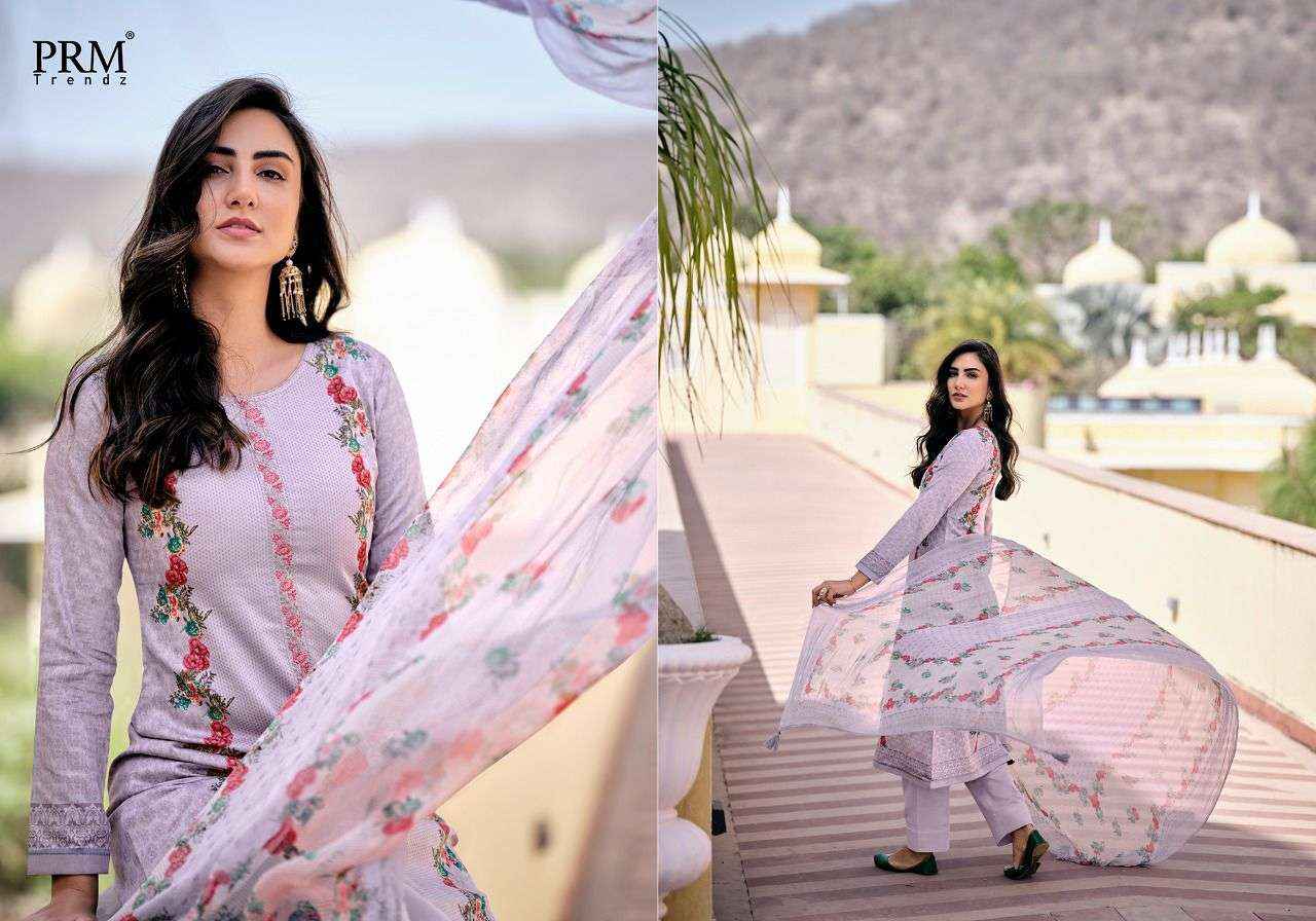 PRM Trendz Talab Jam Satin Dress Material 10 pcs Catalogue