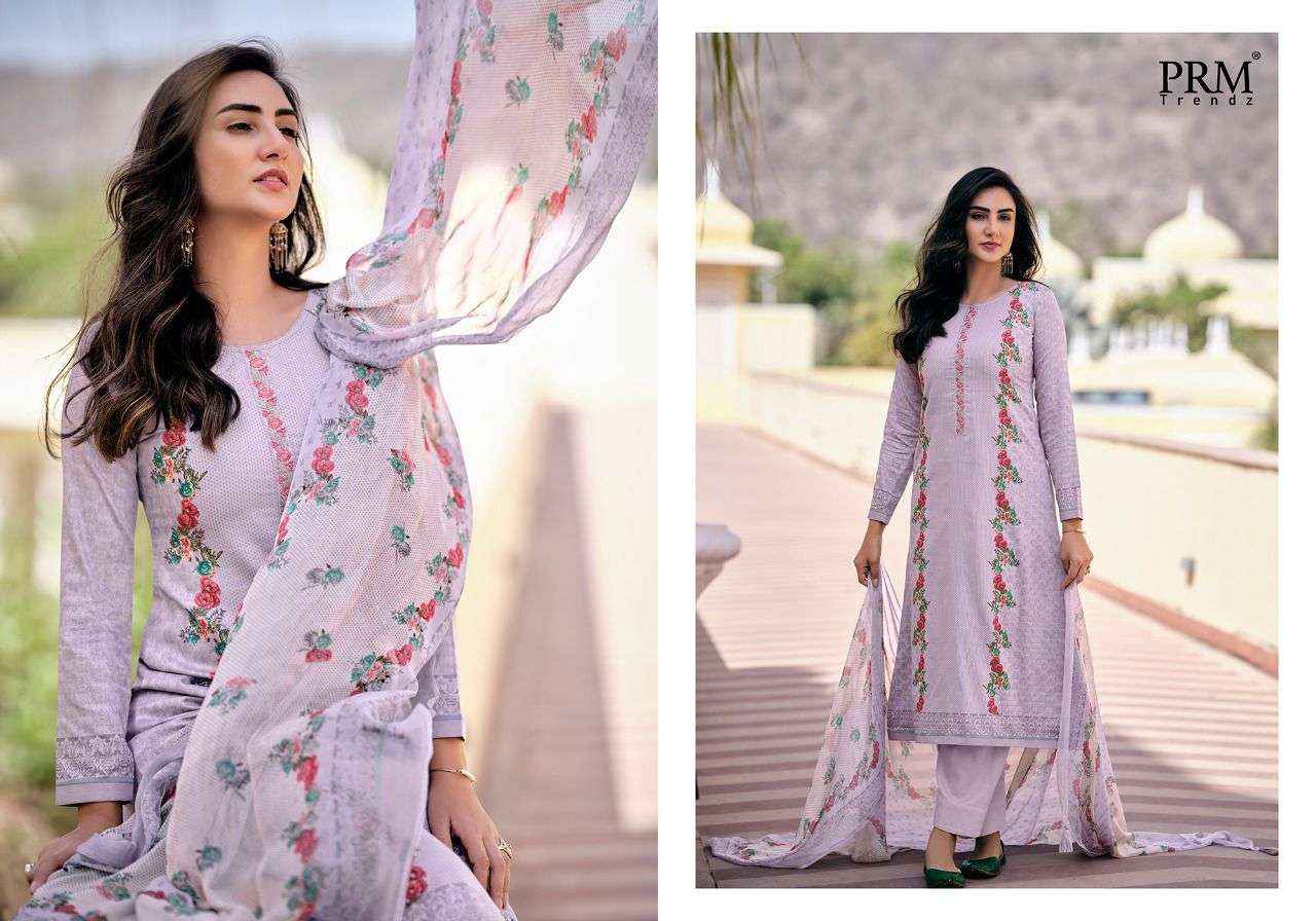 PRM Trendz Talab Jam Satin Dress Material 10 pcs Catalogue